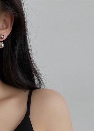 Серьги двойные шарики