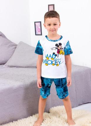 Легка літня бавовняна піжама для хлопчика космос, космонавт (футболка+шорти), комплект домашній4 фото