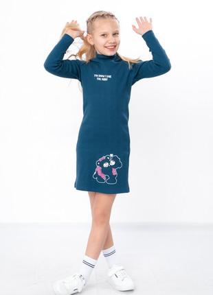 Трикотажное платье для девочки рубчик, платье рубчик трикотажное с горлышком гольф8 фото