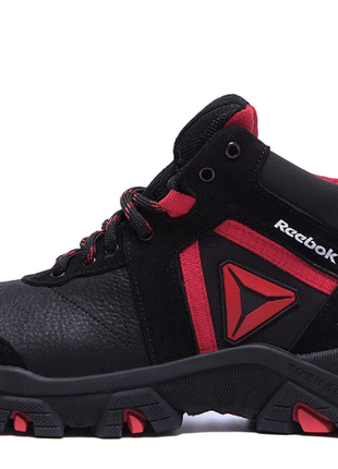 Мужские зимние кожаные ботинки reebok crossfit red r-04 ч\кр w