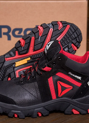 Мужские зимние кожаные ботинки reebok crossfit red r-04 ч\кр w