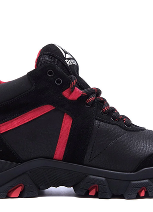 Мужские зимние кожаные ботинки reebok crossfit red r-04 ч\кр w