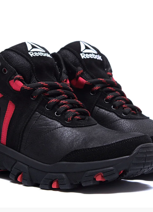 Мужские зимние кожаные ботинки reebok crossfit red r-04 ч\кр w