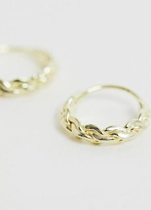 💐🦋 срібні з позолотою сережки-кільця "віночки" від kingsley ryan з сайту asos3 фото