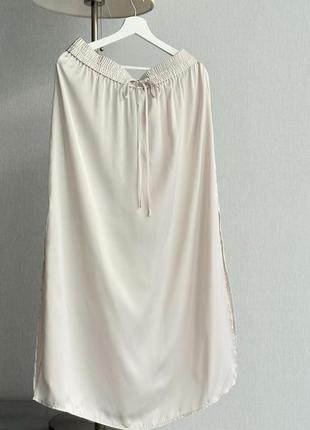 Сатиновая миди юбка с разрезами h&amp;m2 фото