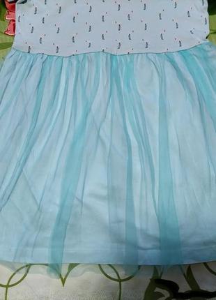 Красивое,стильное голубое платье из фламинго для девочки 6-7 лет3 фото