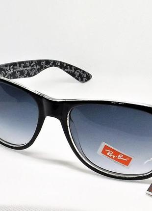 Окуляри сонцезахисні ray ban 2140 с 1017 чорно-сірі глянцеві з градієнтом