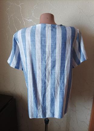 Блузка в полоску, блузка в стиле бохо, винтажная блузка4 фото
