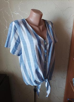 Блузка в полоску, блузка в стиле бохо, винтажная блузка3 фото