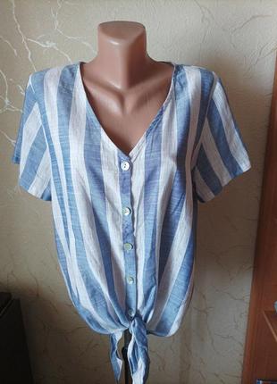 Блузка в полоску, блузка в стиле бохо, винтажная блузка2 фото
