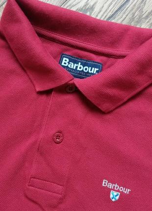 Стильное мужское поло футболка barbour biking red2 фото