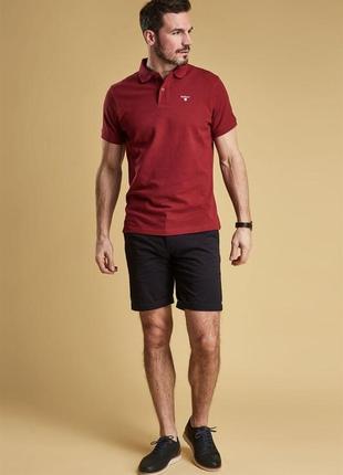 Стильное мужское поло футболка barbour biking red6 фото