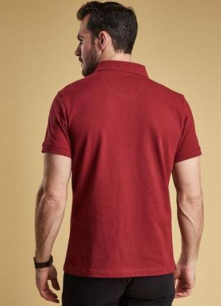 Стильне чоловіче поло-футболка barbour biking red8 фото