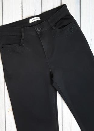 💥1+1=3 брендовые прямые серо-черные джинсизи стразами стрейч marks &amp; spancer, размер 44 - 463 фото