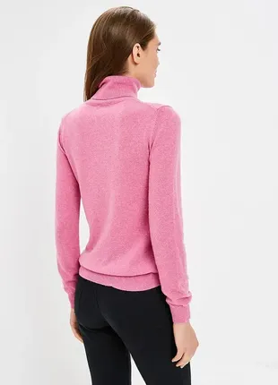 Водолазка, свитер, шерсть 100%, цвет цикламен, розовый, р. l бренд united colors of benetton2 фото
