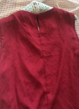 Красивая шифоновая блуза без рукавов цвета бургунди primark6 фото