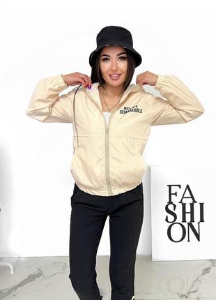 Трендова жіноча куртка вітрівка плашівка канада застібка блискавка капюшон робочі кишені