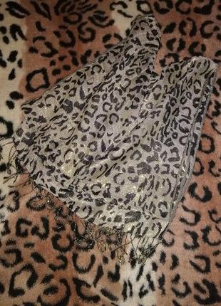 Красивый, блестящий женский двух сторонний леопардовый шарф, шаль6 фото