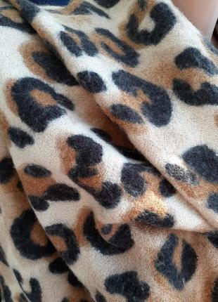 Леопард! 🐆 большой мягкий палантин шарф пончо накидка леопардовый хищный принт7 фото
