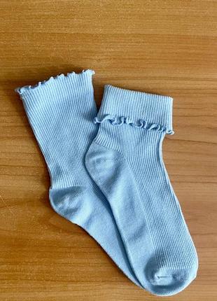 Носки с рюшами с оборкой носки в рубчик2 фото
