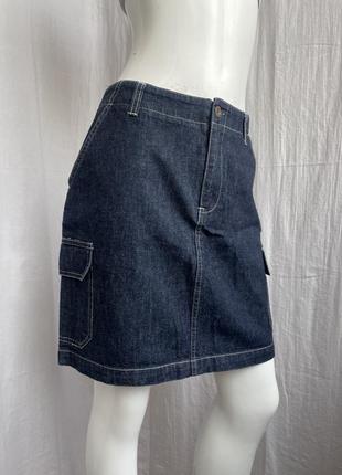 Джинсовая юбка-миди pepe jeans карго большие карманы (h&amp;m, zara, diesel )1 фото