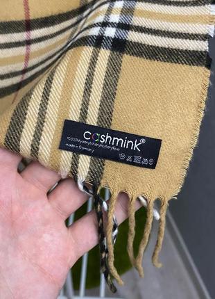 Бежевый клетчатый шарф от бренда cashmink3 фото