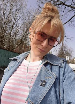 Розовые очки, имиджевые, новые, стильный аксессуар