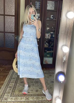 Isabelle голубое платье ретро винтаж цветы этно винтаж бохо хиппи прованс вискоза3 фото