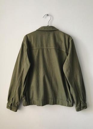 Куртка-сорочка з глибокими кишенями хакі topshop весняна оливкова куртка бавовна шекет на весну8 фото