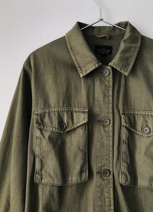 Куртка-сорочка з глибокими кишенями хакі topshop весняна оливкова куртка бавовна шекет на весну7 фото