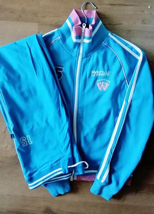 Яркий берюзовый спортивный костюм р. 38