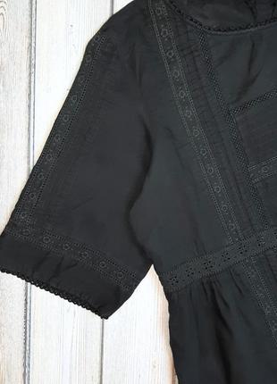 🤩1+1=3 стильная черная батистовая блуза с прошвой oasis, размер 48 - 505 фото