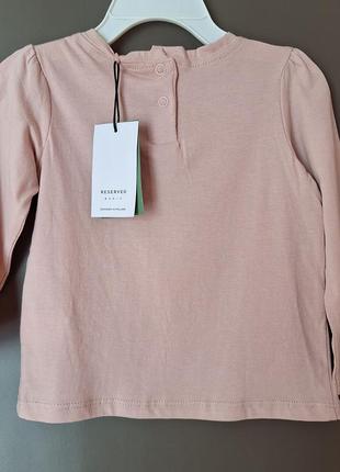 Реглан, лонгслив, футболка с длинными рукавами, 80 р, reserved,пастельный розовый цвет,2 фото