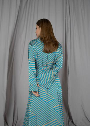 Шовковий жіночий домашній комплект з халатом максі, халат максі, домашній комплект з ліфом4 фото