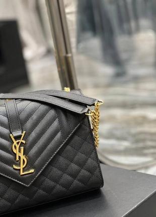 Сумка в стилі saint laurent 1:1  з металевою якісною  фурнітурою2 фото