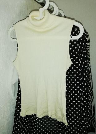 Гольф безрукавка в рубчик бавовна+віскоза молочний, фінляндія