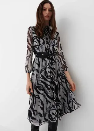 Шикарное миди платье зебра 46 размер1 фото
