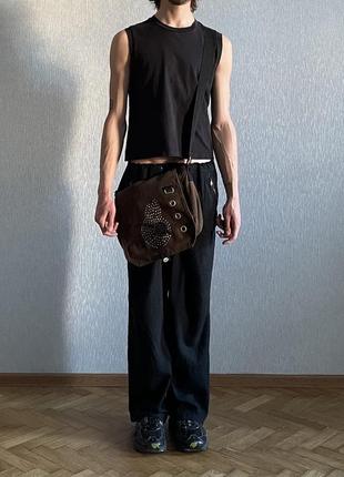 Dark dudes y2k vintage messenger crossbody shoulder bag grunge/japanese style/00s8 фото