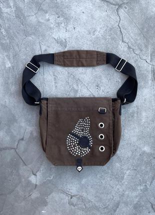 Dark dudes y2k vintage messenger crossbody shoulder bag grunge/japanese style/00s