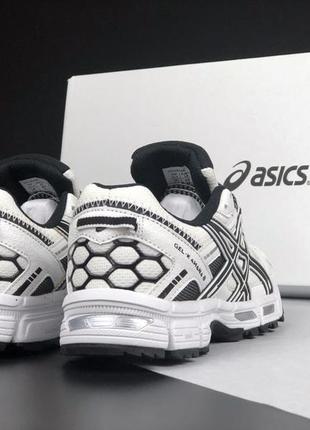 Женские кроссовки asics gel-kahana 8 white black ассикс белого с черными цветами4 фото