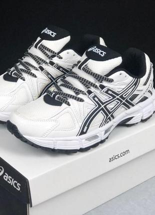 Женские кроссовки asics gel-kahana 8 white black ассикс белого с черными цветами1 фото