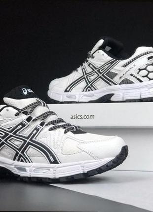 Женские кроссовки asics gel-kahana 8 white black ассикс белого с черными цветами3 фото