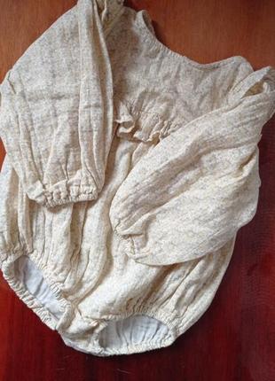 Легенький боді кофтинка блуза з пишними рукавами та бантиками в стилі zara