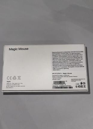 Миша apple magic mouse bluetooth white (mk2e3zm/a)4 фото