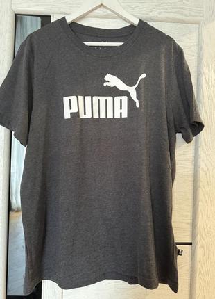 Футболка чоловіча puma, розмір л, сіра2 фото