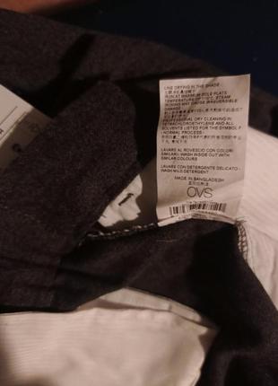 Прямые мужские брюки из коллекции ovs piombo, 20% шерсти. цена покупки - 45 евро.8 фото