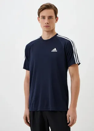 Чоловіча спортивна футболка adidas aeroready sereno 3-stripes tee7 фото