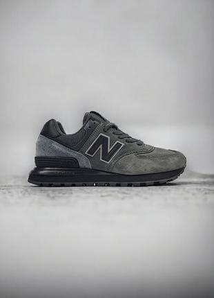 New balance 574 legacy кроссовки серые, мужские. замш, сетка