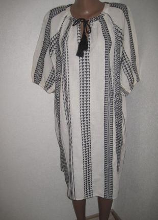 Хлопковое платье машинная вышивка f&f р-р181 фото