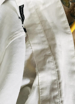 Naf-naf белая рубашка из натуральной ткани6 фото